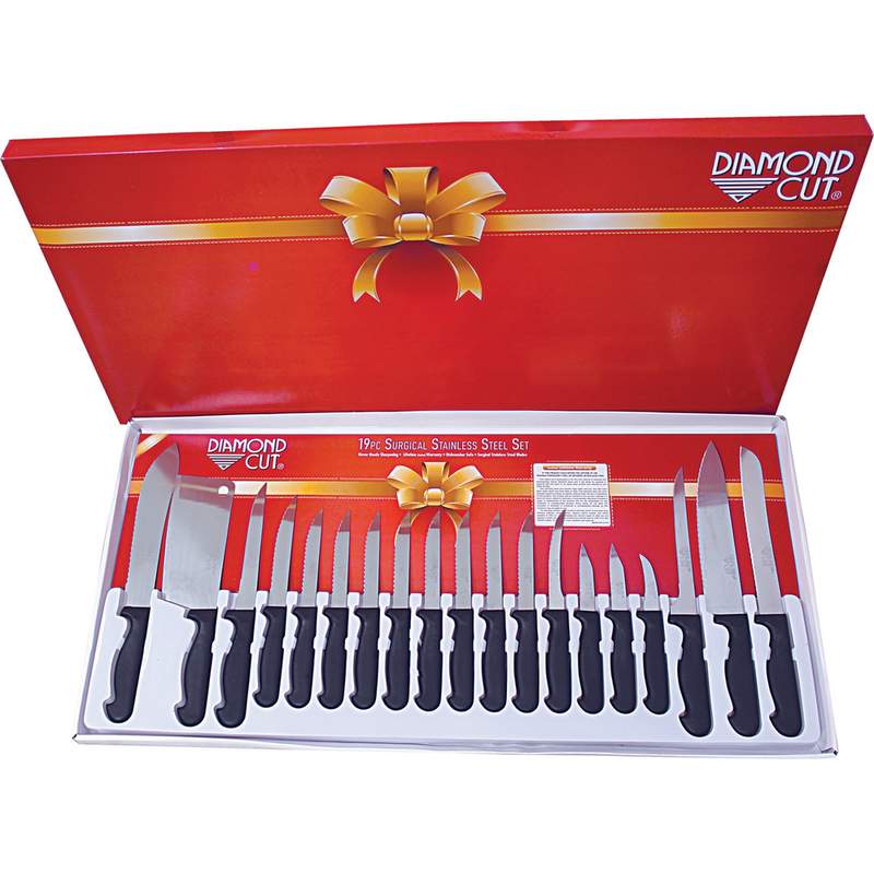 19PC DIAMOND CUT CUTLERY SET