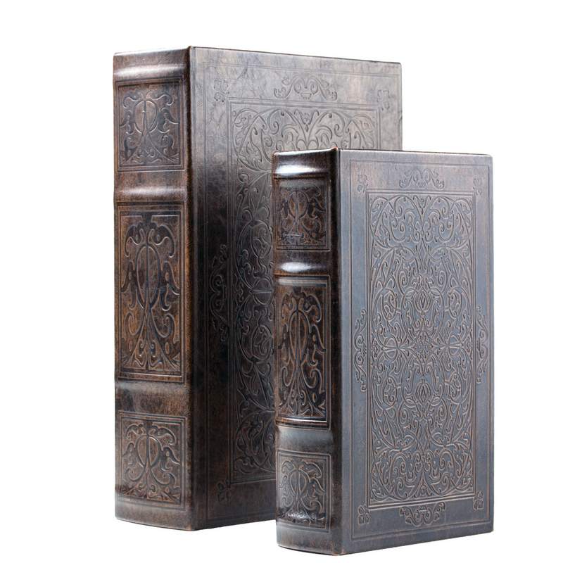 2PC FAUX BOOK SAFE SET