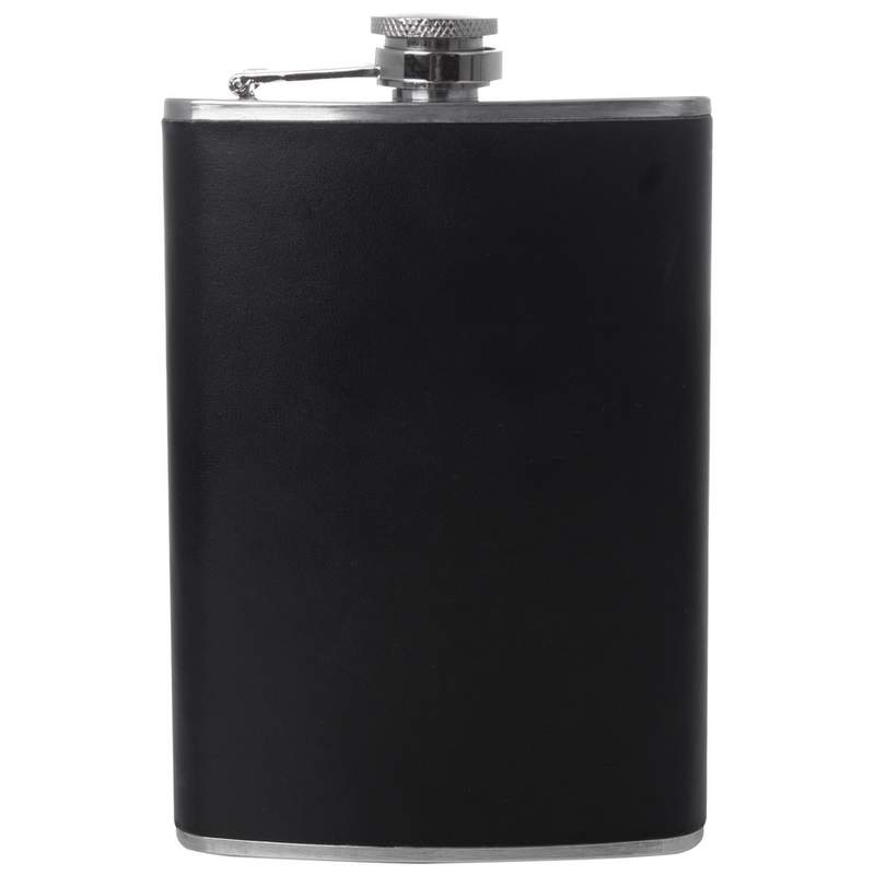 8OZ SS FLASK W/BLACK WRAP
